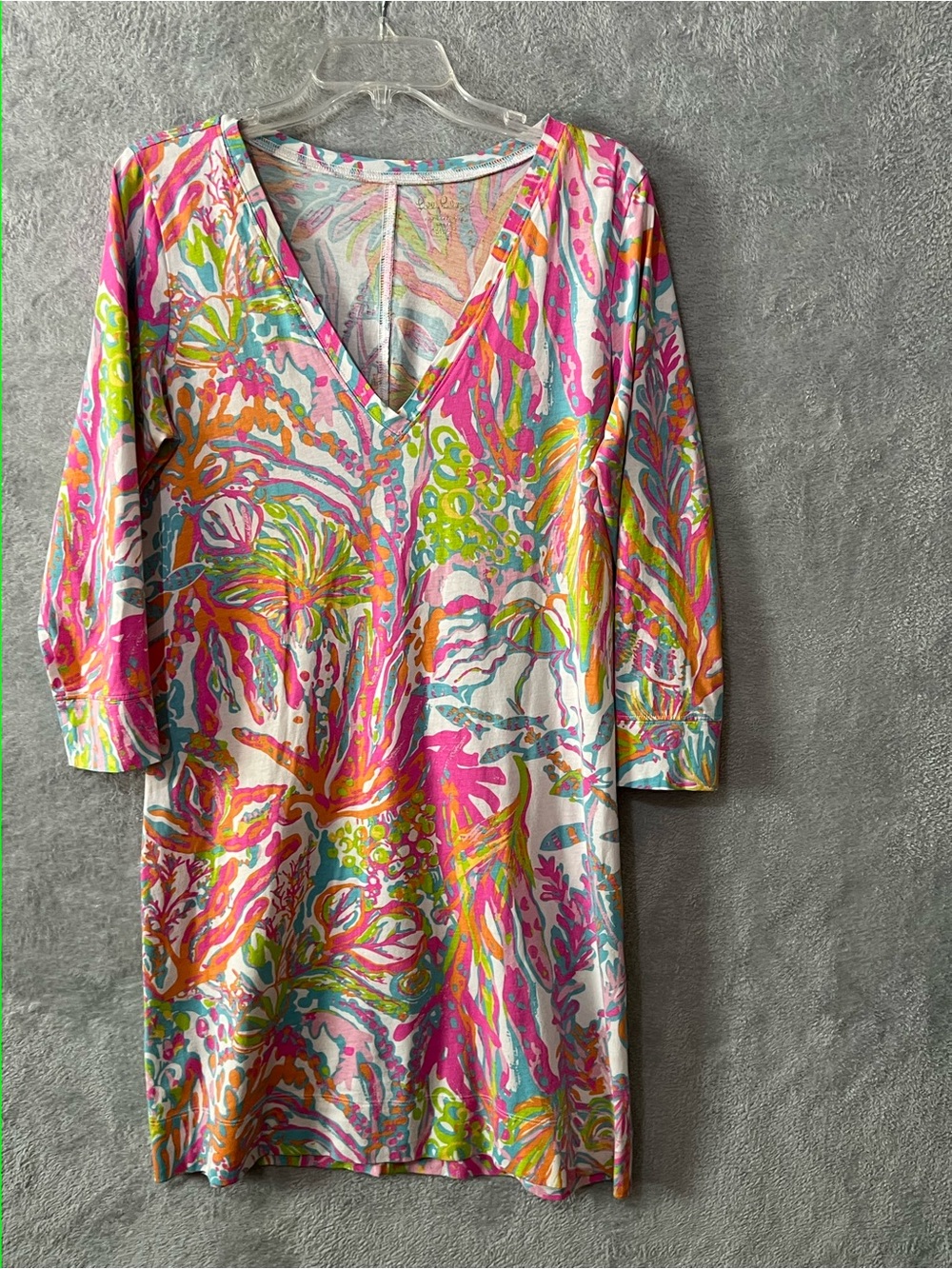 Lilly Pulitzer Multicolor V-Neck Dress 3/4 sleeve